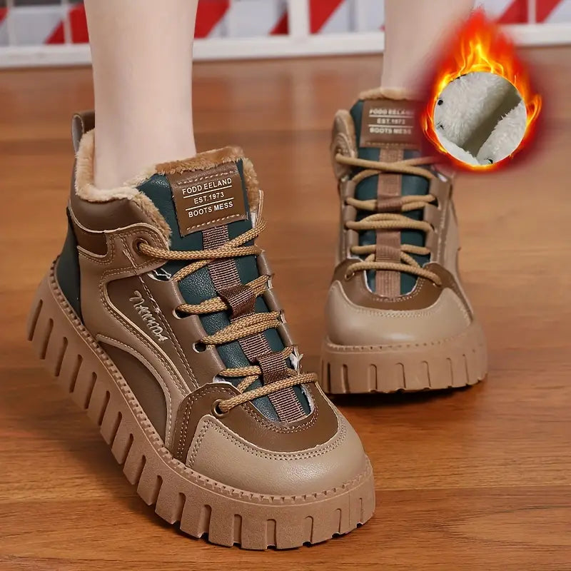 Fodrade Vinterstövlar Dam Hög Top Plysch Sula-2