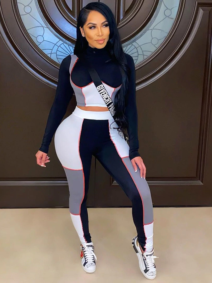 Variant image for Dam Långärmad Topp och Byxor Polyester Spandex-2