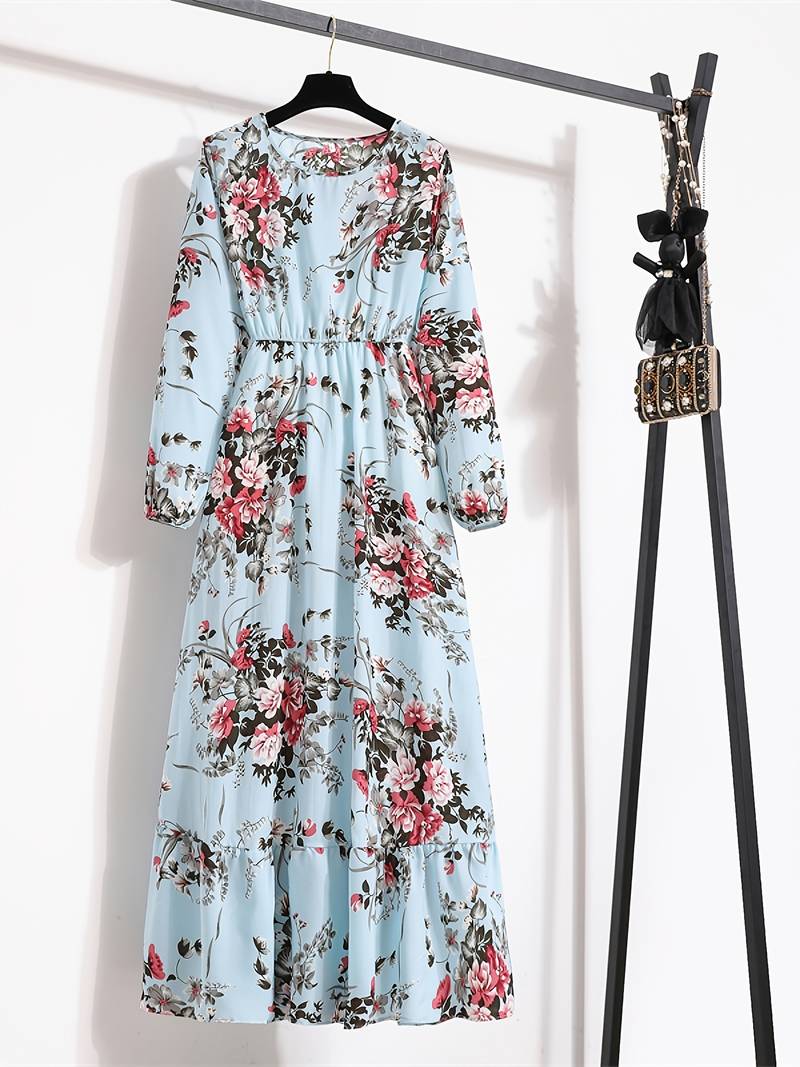 Fina Dam Klänningar Maxi Klänning Boho Blommönster Polyester-4