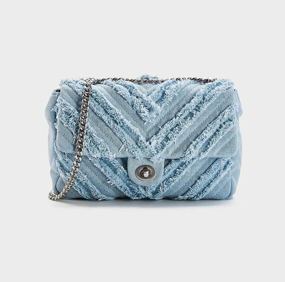 Dam Axelväska Fyrkantig PU Med Kedjeaxelrem-1