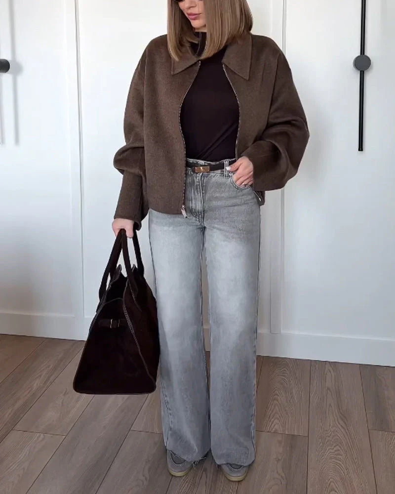 Kvinna Kappa Klassisk Överjacka Högkvalitativt Tyg-2