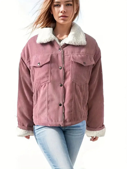 Variant image for Dam Kappa Monokrom med Pälstrim Vinterkappa i Högkvalitativ Polyester-1