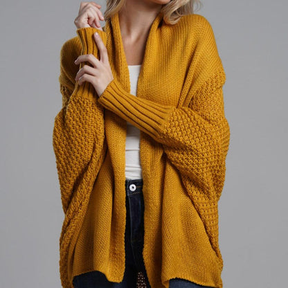 Variant image for Kvinnor Lång Kofta Dolmanärmar Stickad Material-7