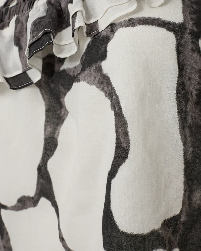 Damkjol Elegant Mönstrad Bomull Rymlig Veckdesign-5