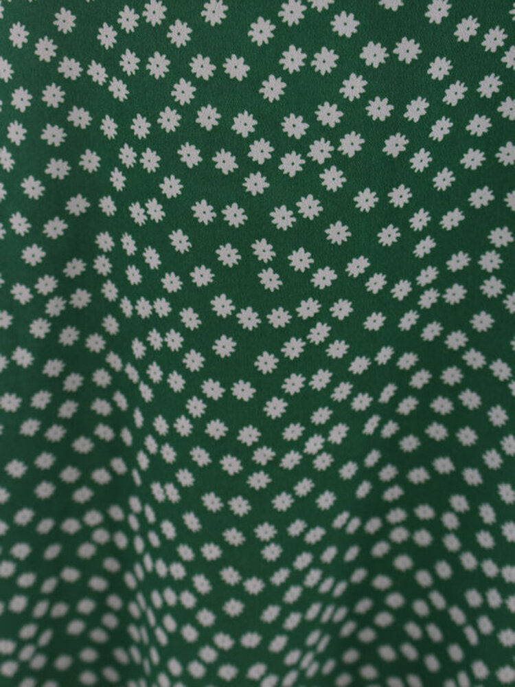 Damklänning Kortärmad Blommönster Polyester Fyrkantig Halsringning-6