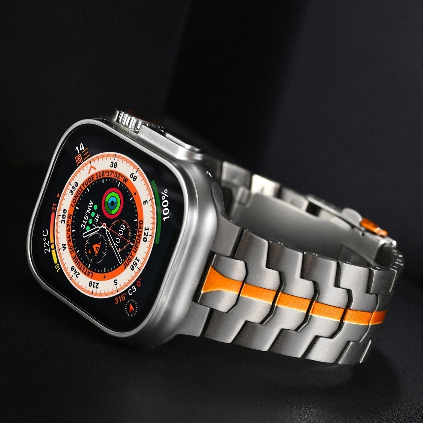 Armband Till Apple Watch Titan Lätt Vattentålig Justerbar Passform-3