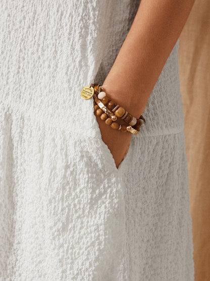 Kvinnors Midi Klänning V-ringning Kortärmad Polyester-5