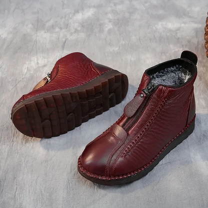 Dam Ankelstövlar Läder Mångsidig Design-3