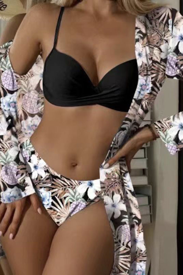 Variant image for Dam Bikini Slim Fit Tropiskt Tryck Elasthan-25