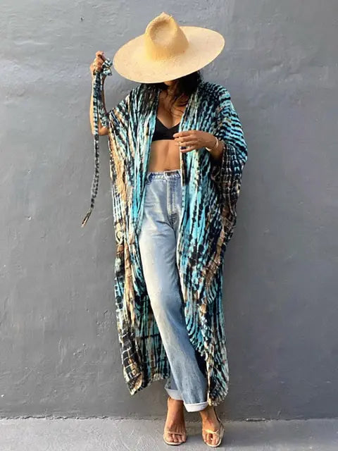 Variant image for Kvinnors Strandpareo Boho Stil Lätt Batik-17