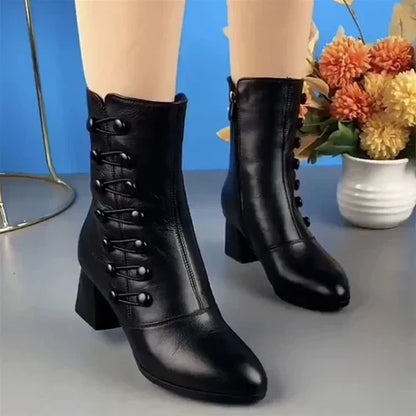 Damer Ankelstövlar i Gummi och Syntet för Vintermode – Elegant Design med Bra Grepp, Storlek 36-41 4