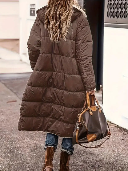 Damjacka Vändbar Fleece Modern Pufferjacka-4