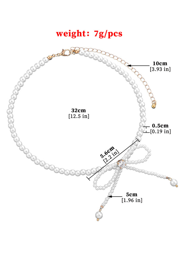 Dam Halsband Pärlor och Guldslinga Elegant Smycke-4