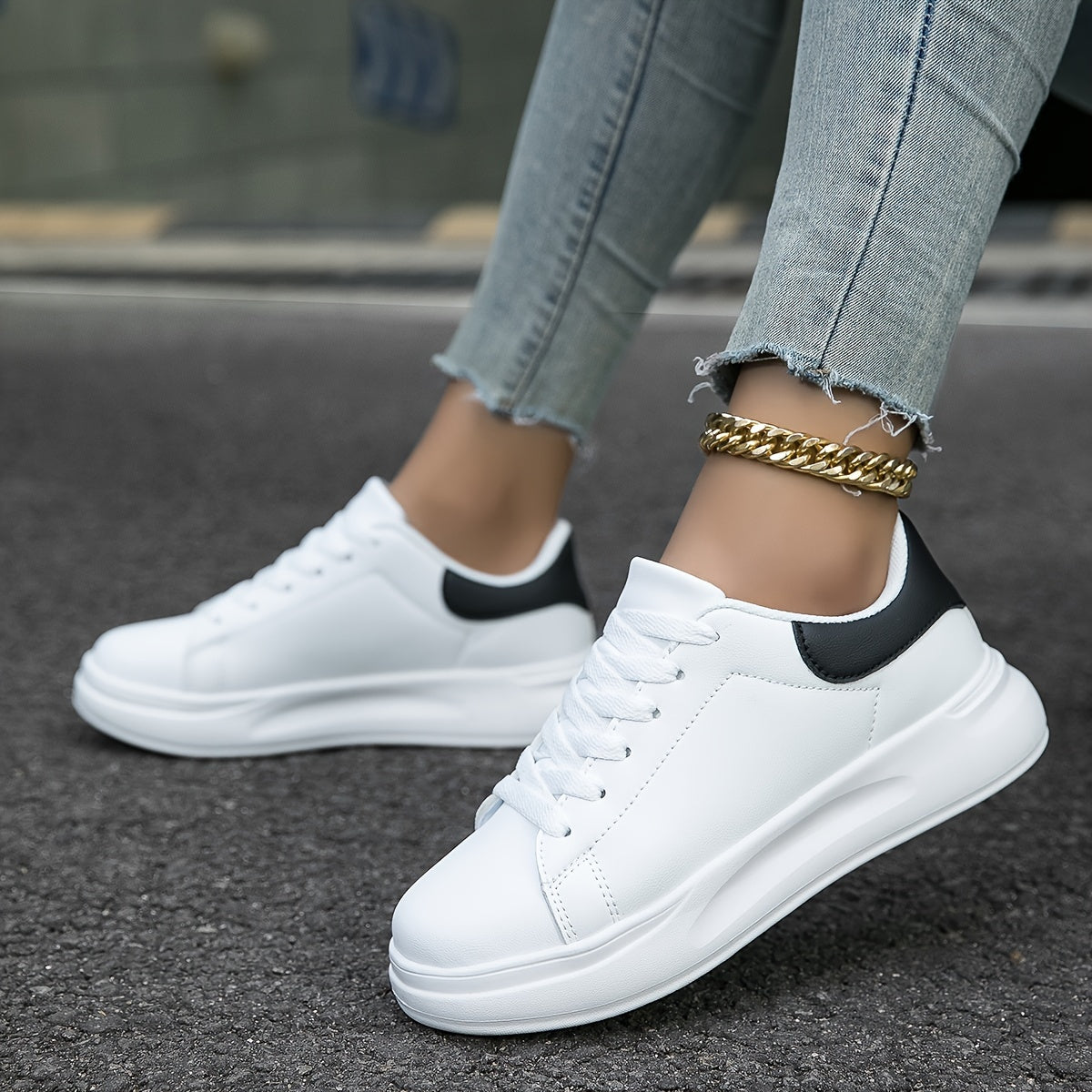 Kvinnors Sneakers Ortopedisk Design Vit Läder-3