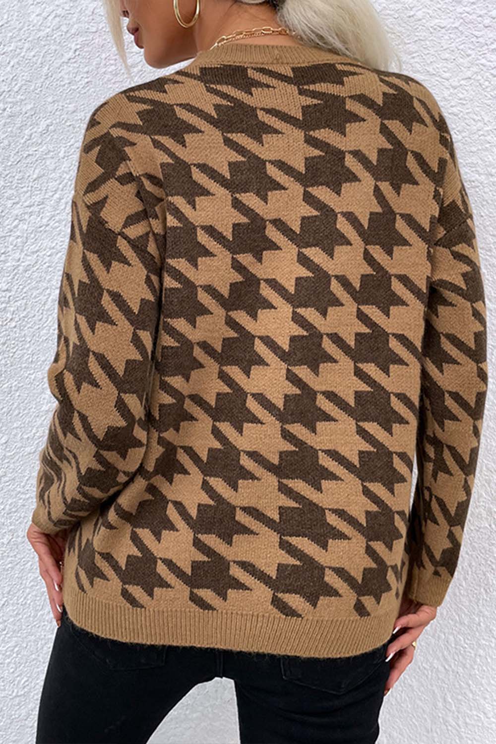 Dam Tröja Rund Hals Långärmad Polyester-3