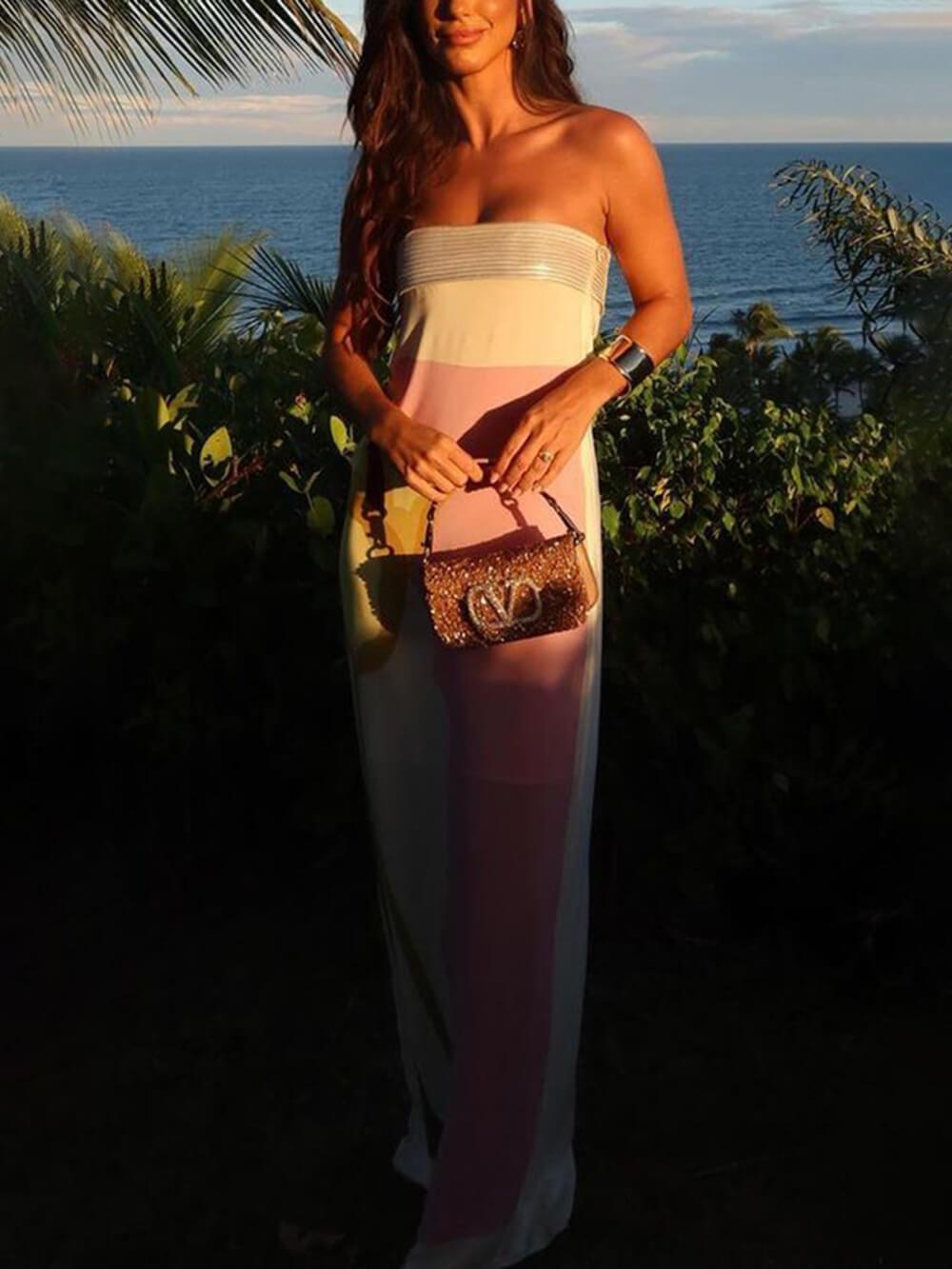 Kvinnors Aftonklänning Draperad Polyester Botaniskt Tryck-2