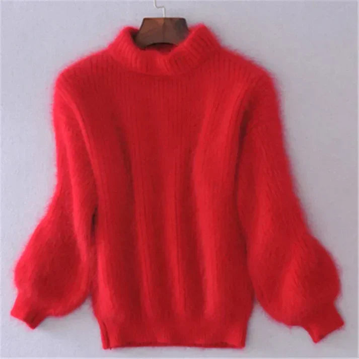 Stickad Dam Tröja i Angora-Blandning med Vintage Design – Mjuk och Bekväm för Alla Tillfällen 6