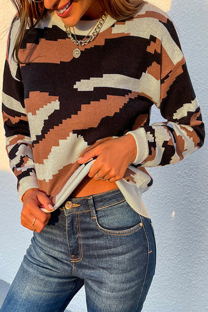 Dam T-shirt Leopardmönstrad Korta Ärmar Polyester-6