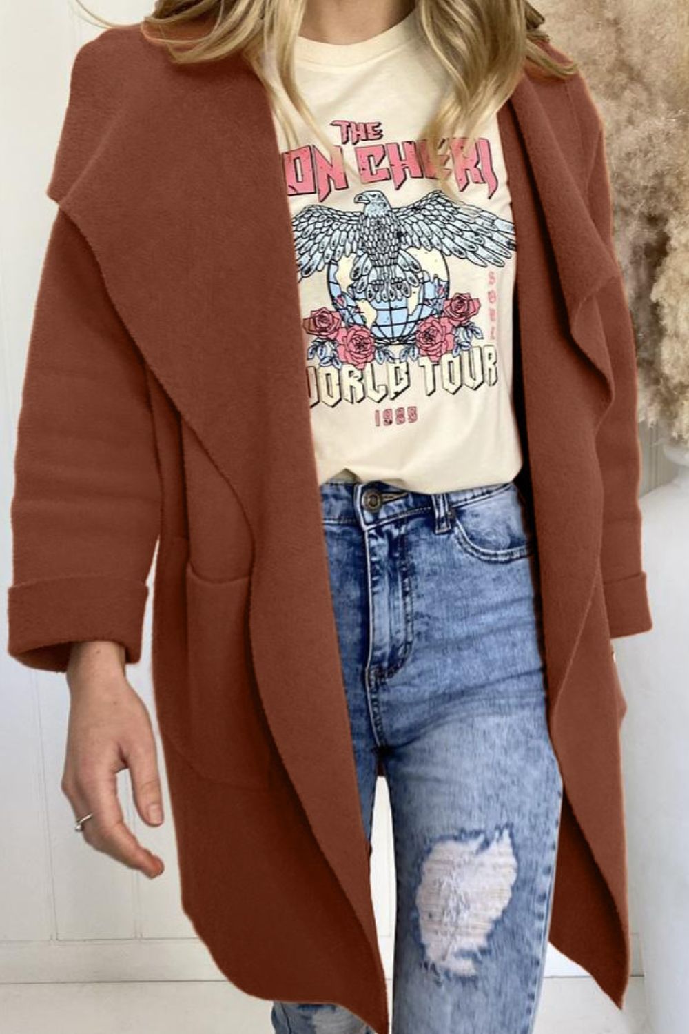 Lång Vinterrock Dam i Högkvalitativ Polyester och Ull – Varm och Bekväm Passform för Kalla Dagar 3