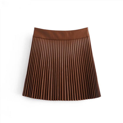 Kvinnors Minikjol Rynkad Polyester med Dekorativa Knappar 5