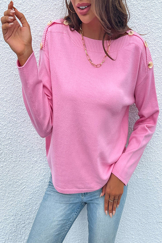 Stickad Dam Tröja Kort Ärmar Polyester Rund Halsringning 1