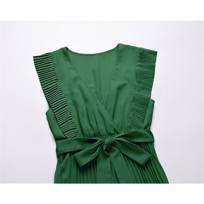 Kvinnors Boho Festivalklänning V-hals Mjuk Polyester-5