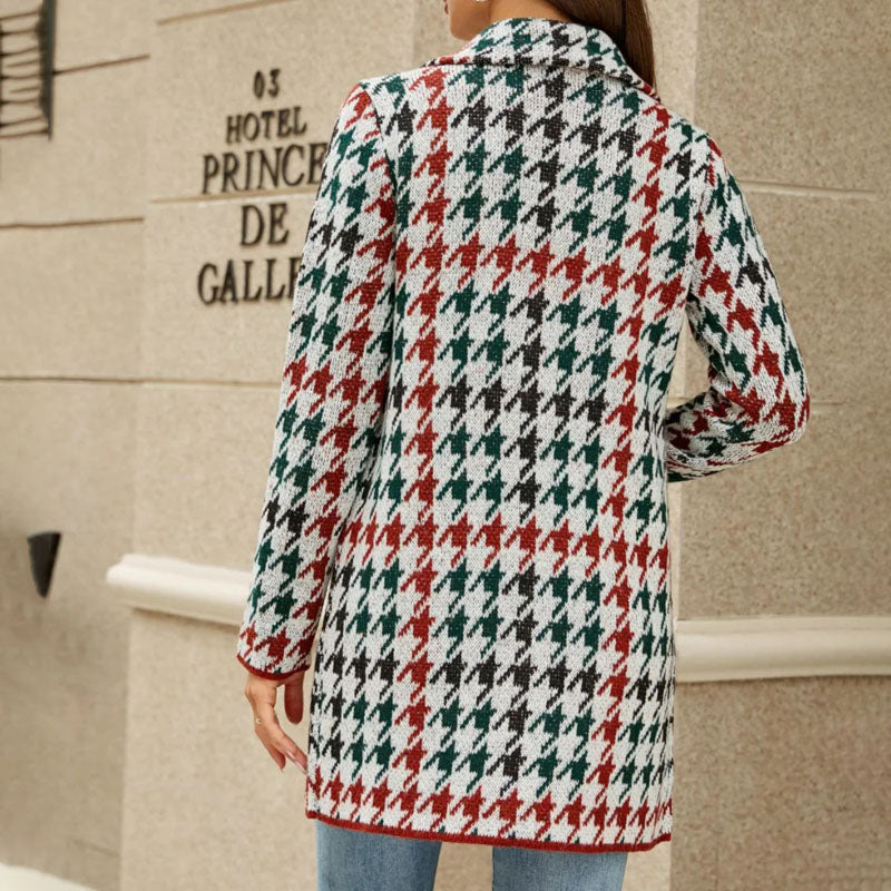 Dam Rock Geometrisk Design Blandat Tyg Lång Ärmar-5