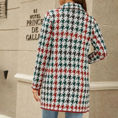 Dam Rock Geometrisk Design Blandat Tyg Lång Ärmar-5