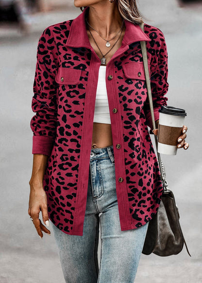Leopardmönstrad Damjacka i Modern Design av Polyester – Trendig Jacka för Vardag och Fest 12