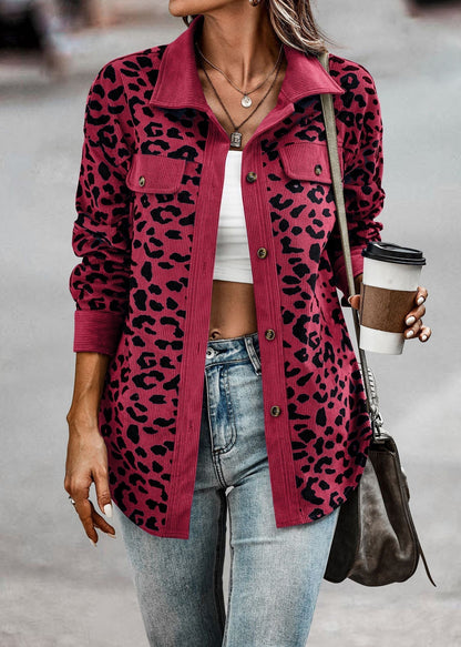 Variant image for Damjacka Skjortastil Leopardmönstrad Polyester-31