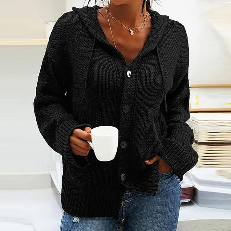 Variant image for Dam Hoodie Avslappnad Polyester Strickjacka-1