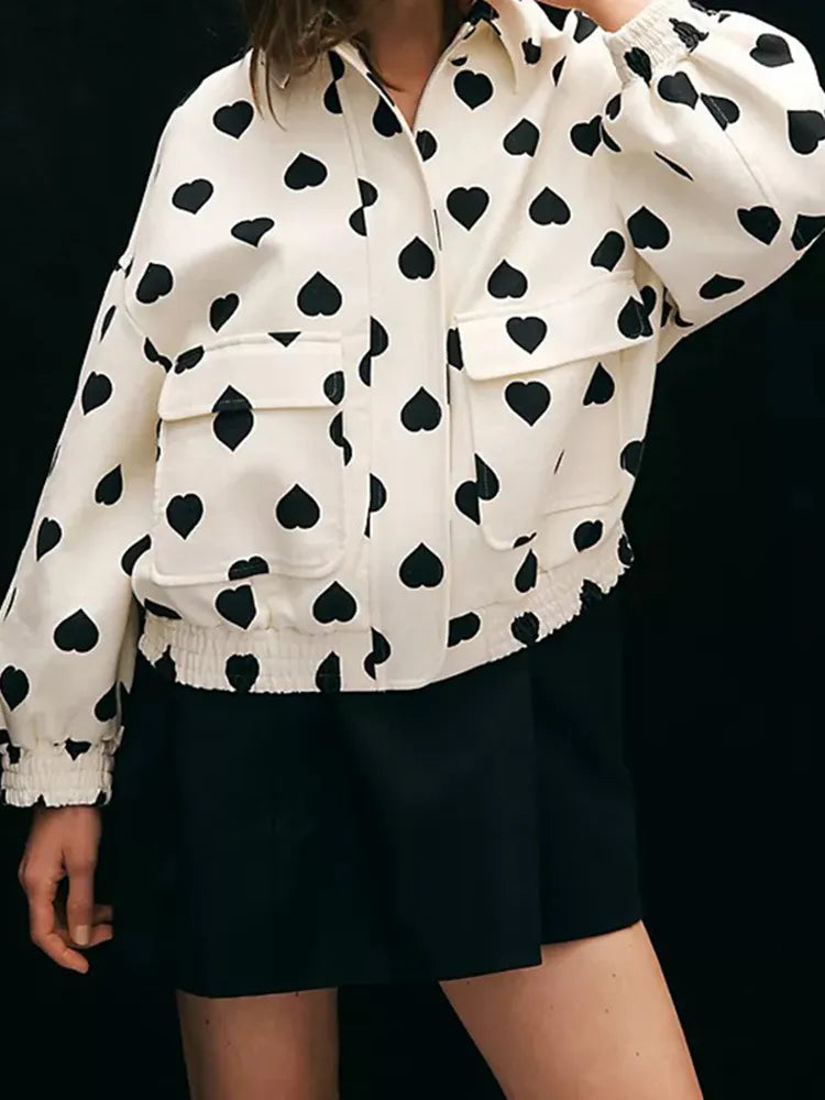 Damjacka med Hjärtmönster Mångsidig Design Polyester 3