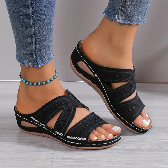 Dam Sandaler Ortopedisk Design Syntetisk Läder för Komfort och Stabilitet 9