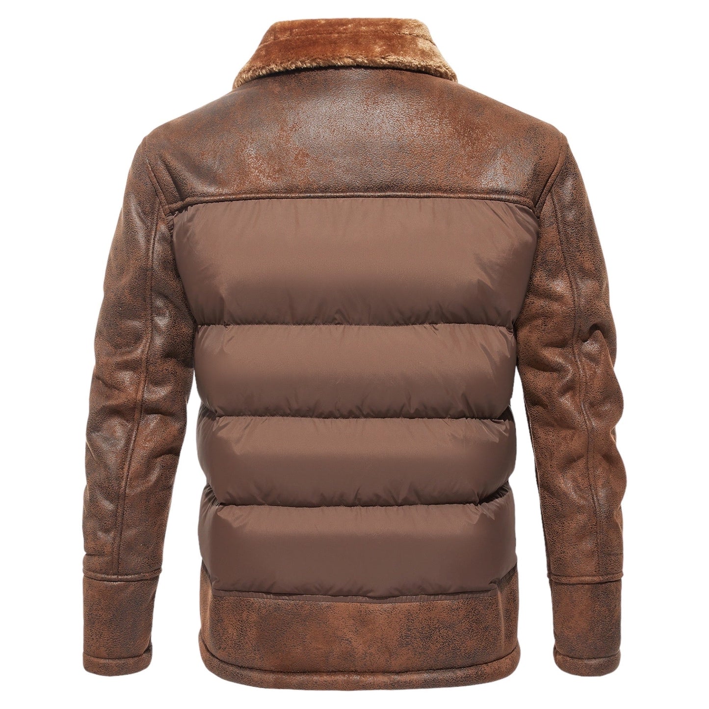 Herrskinnjacka Robust Läder Modern Design-3
