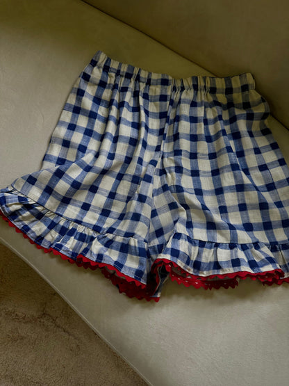 Dam Shorts Fritidsstil Elastisk Viskos och Linne-1