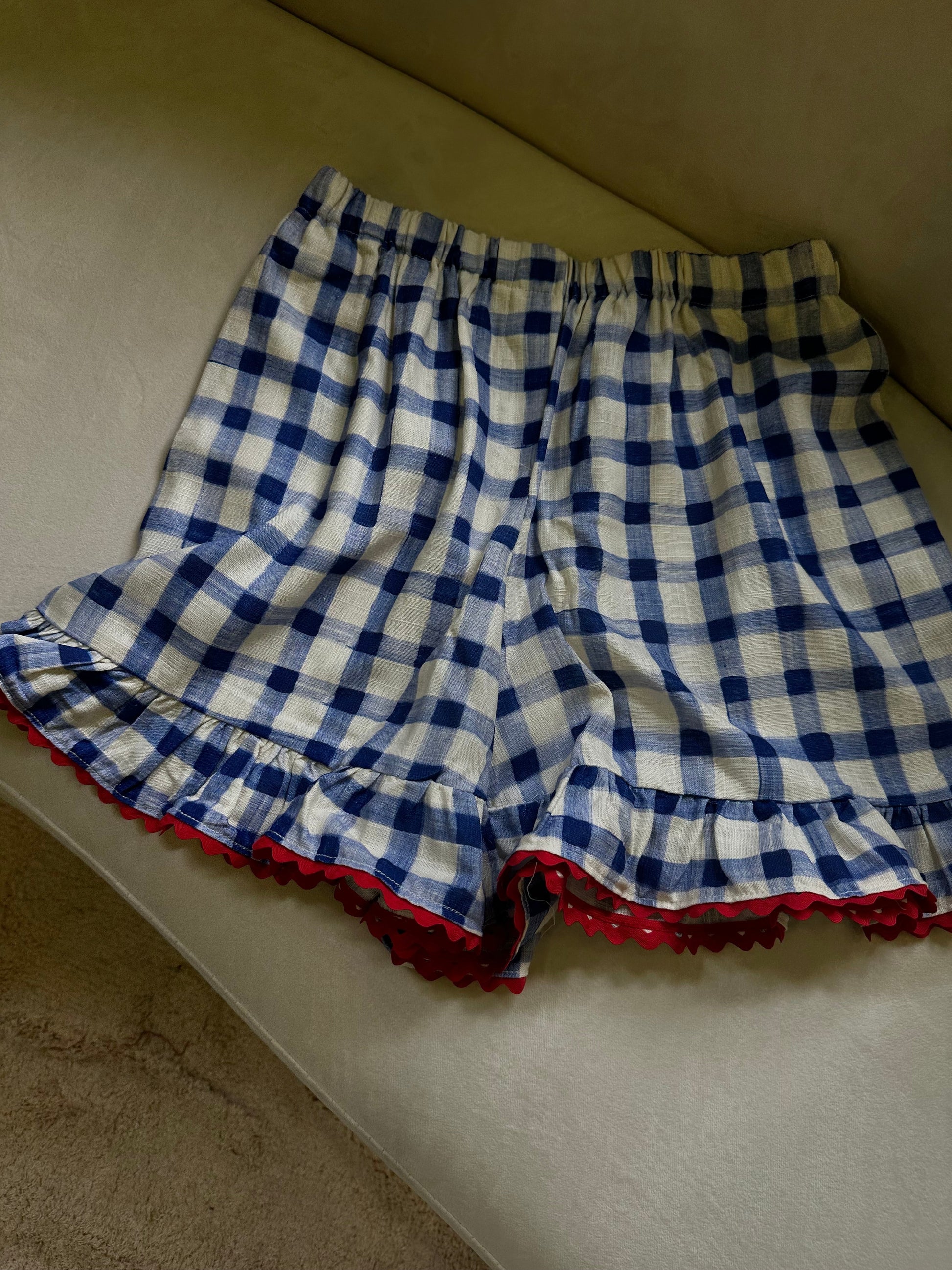 Dam Shorts Fritidsstil Elastisk Viskos och Linne-2