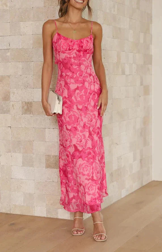 Dam Midi Klänning Fina Design Mjuk Tyg Elegant Festklänning-6