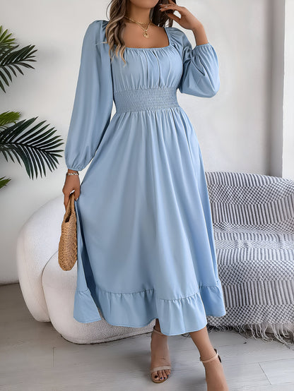 Kvinnors Klänning Hög Hals Svansdesign Högkvalitativt Tyg-5