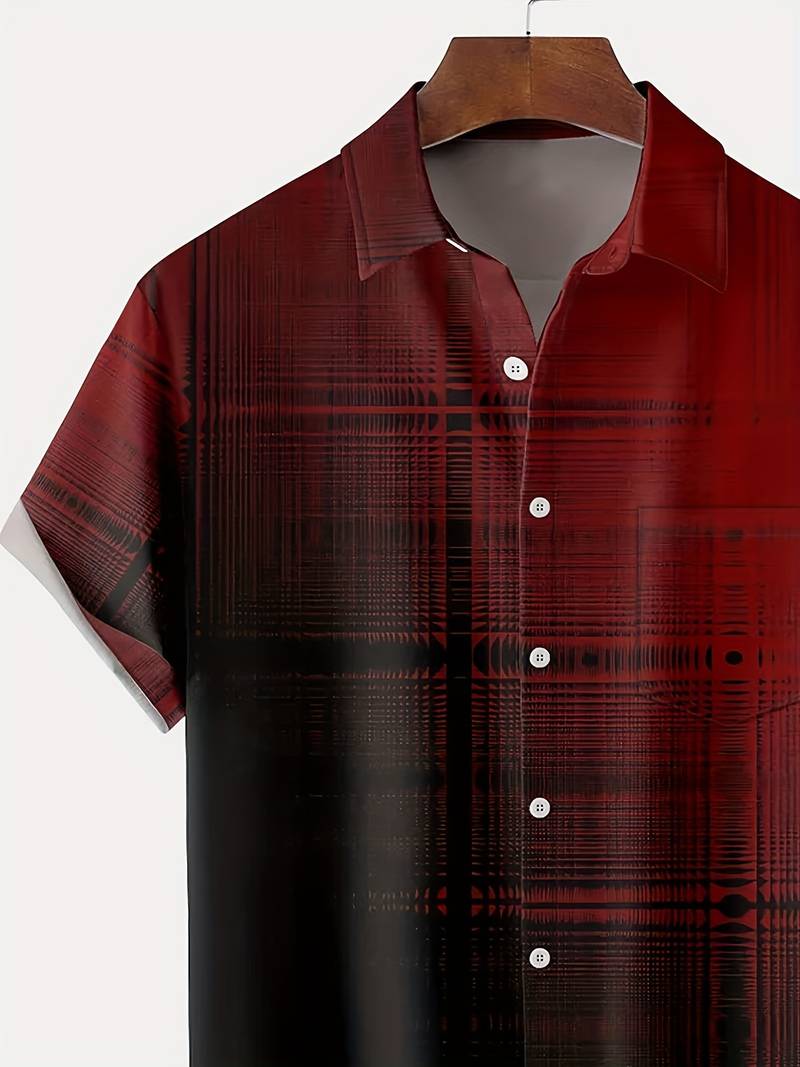 Vit Ombre Skjorta Dam med Kort Ärmar i 100% Bomull – Unikt Glitch Design för Vår och Sommar 4