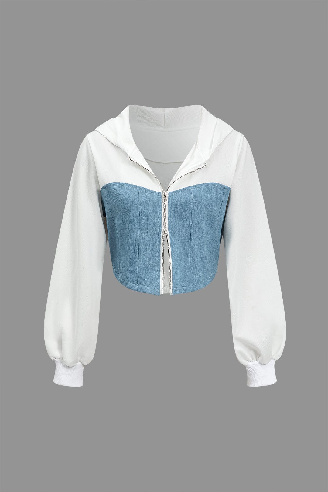 Kvinnors Denimset Trendigt Med Kontrast Detaljer-2