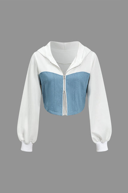 Kvinnors Denimset Trendigt Med Kontrast Detaljer-2