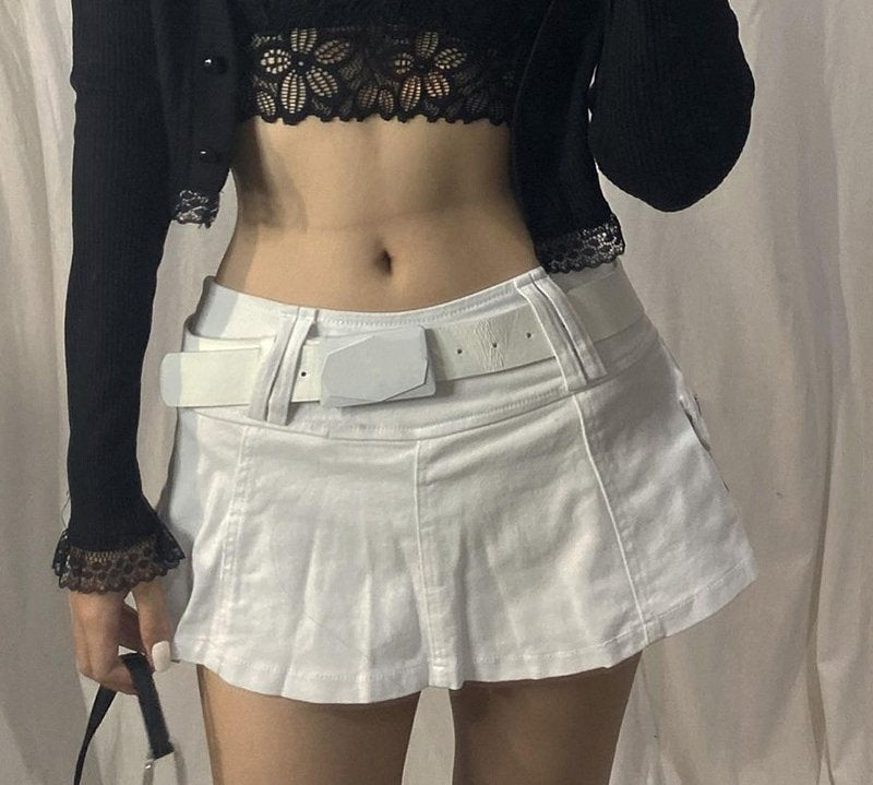 Dam Minikjol A-linje Polyester Ovanför Knäet-2