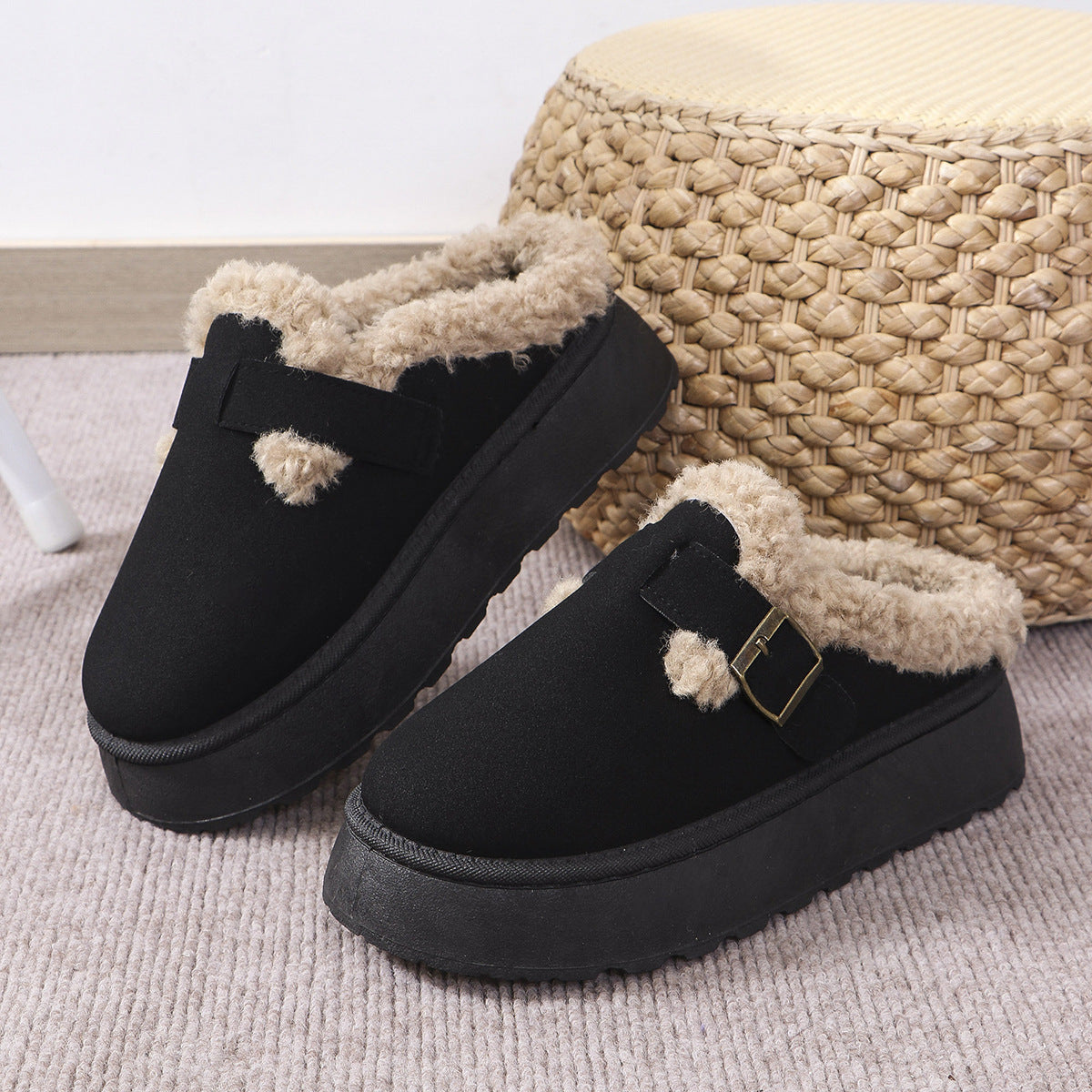 Damtofflor Modern Design Sherpa-foder Halkfri Sula-2