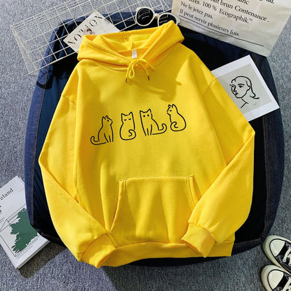 Variant image for Dam Lång Hoodie Avslappnad Stil 100% Bomull-73