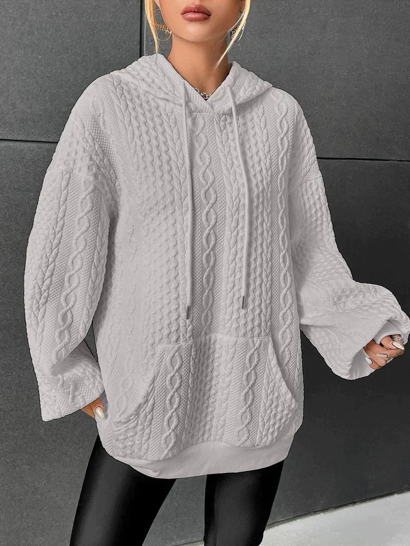 Variant image for Lång Hoodie Dam Avslappnad Mjuk Bomull-13