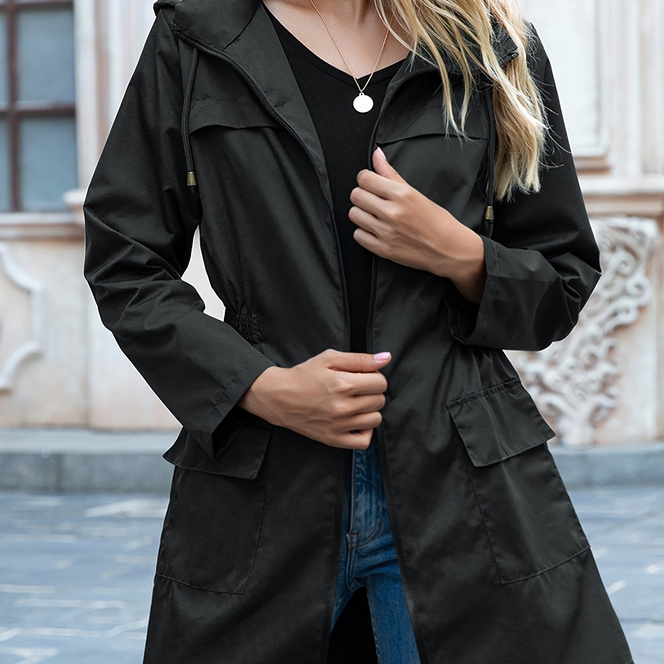 Lång Vinterjacka Dam i Modern Design – Varm Polyester med Flera Fickor och Elegant Finish 6