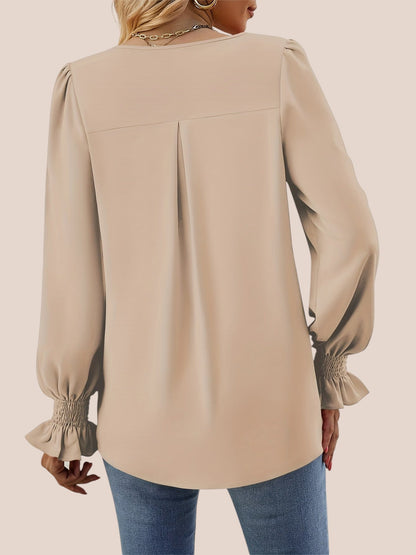 Dam Blus Minimalistisk Design Mjuk Textil-3