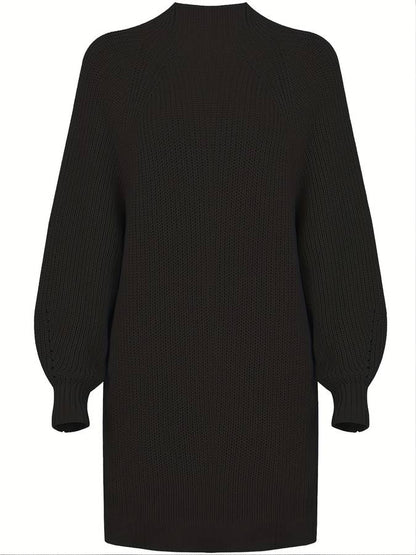 Kvinnors Turtleneck Tröja Stort Format Mjuk Bomull-4