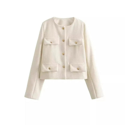 Kvinnors Blazer Modern Design Polyester Knappstängning 5