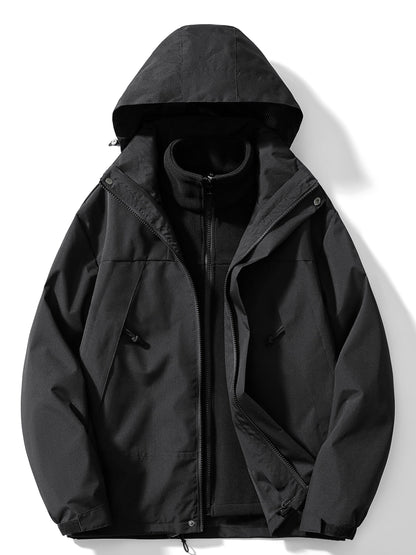 Dam Vinterjacka 3-i-1 Fleece Andningsbar Normal Längd-6